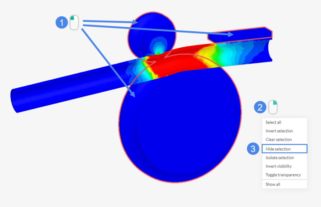 hiding parts simscale post processor