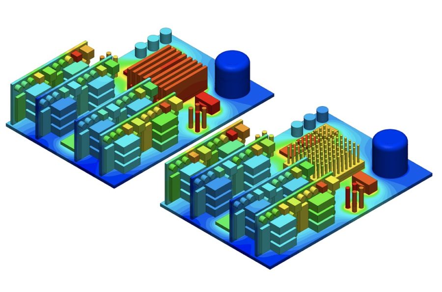 Thermal management for electronics: cooling methods and simulation