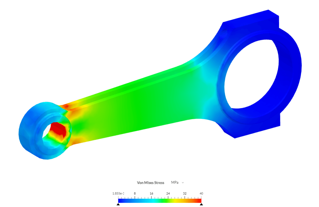 von mises stress plot connecting rod simscale online post processor