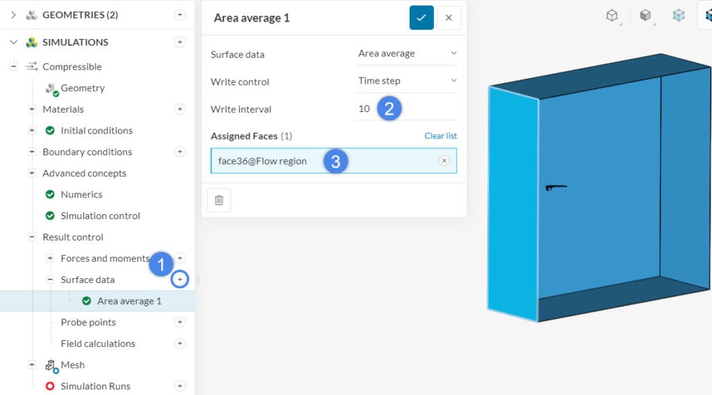 creating an area average result control