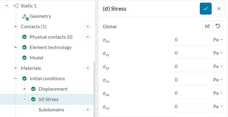 stress initialization simscale