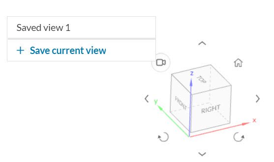 custom camera position menu with saved views