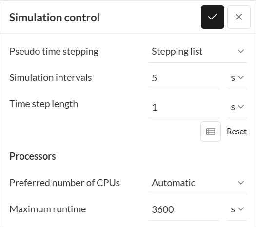 simulation control for multiple loads simscale