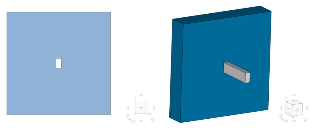 thermal bridge geometry iso 10211 case 4 validation front and isometric view