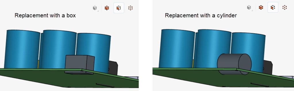 replacement with box and cylinder test
