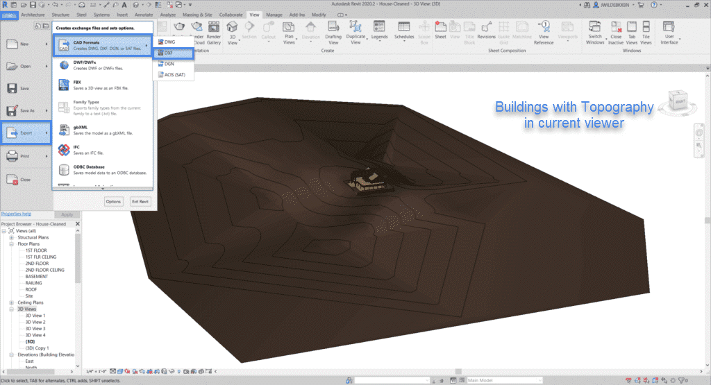 saving the model in DXF form