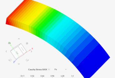 stress visualization of a quarter cylinder in the simscale post-processor