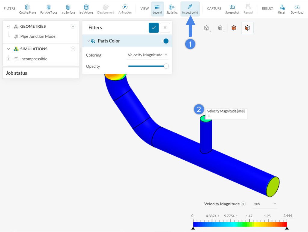 inspect point in simscale postprocessor