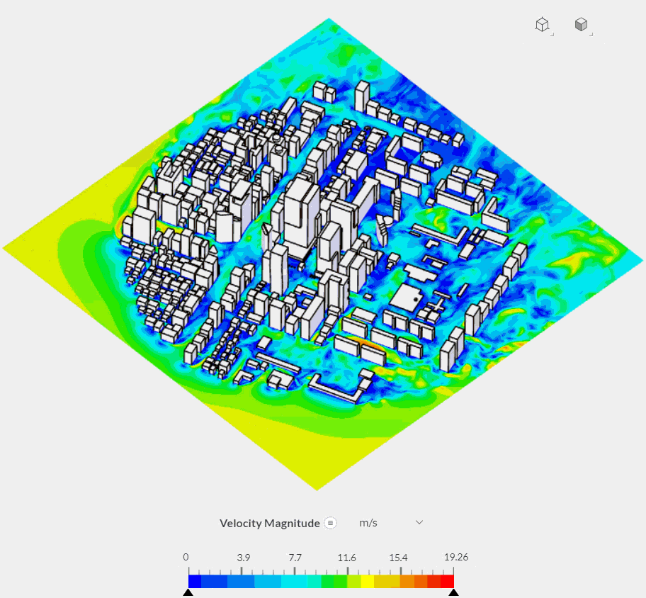 Pedestrian wind comfort velocity results
