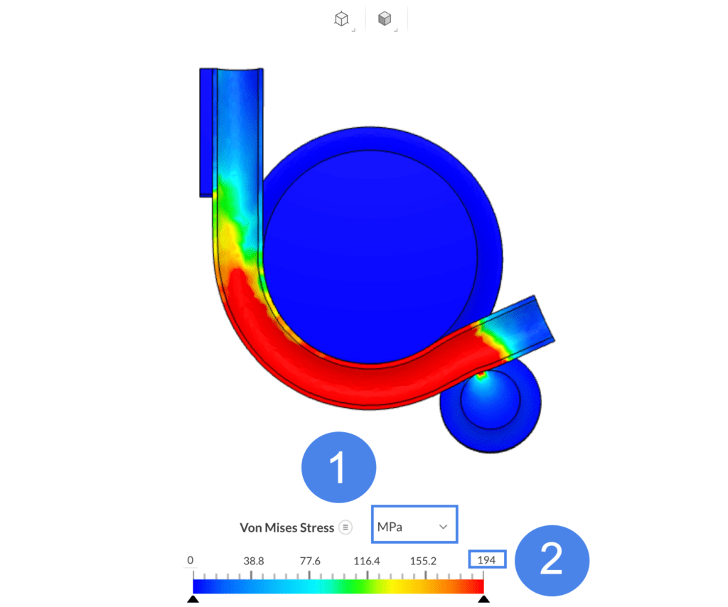 pipe bending von mises stress plot simscale post processor