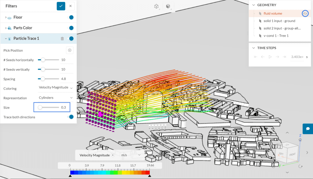 particle traces adjusting settings