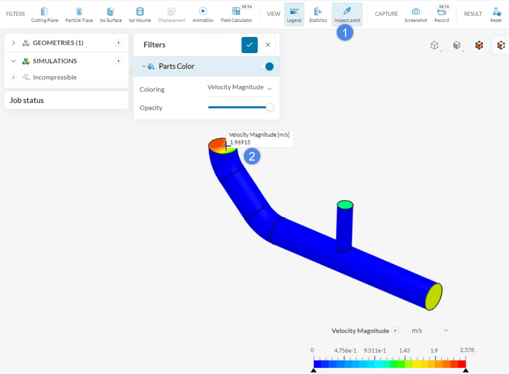 steps to use the point inspection tool