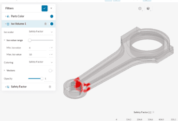 filtering areas with low safety factors with iso volumes