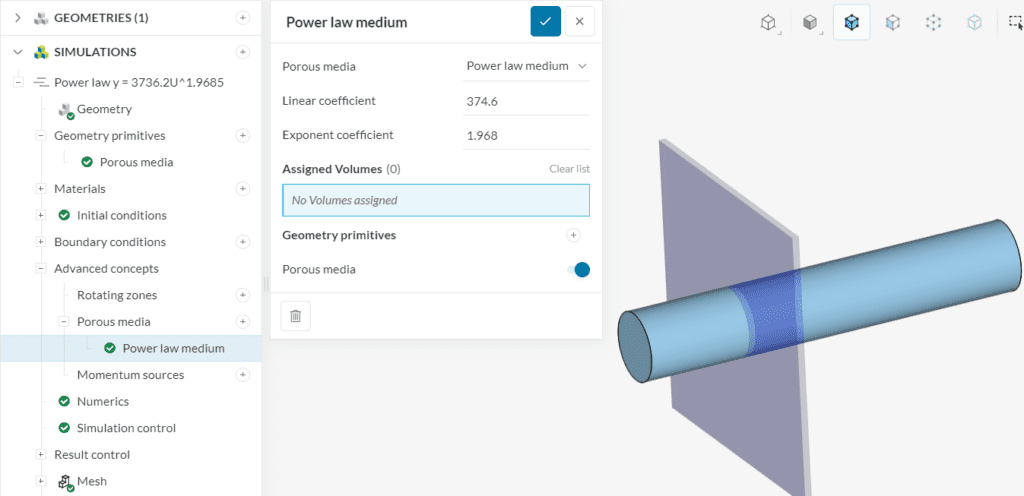 Power law setup simscale workbench