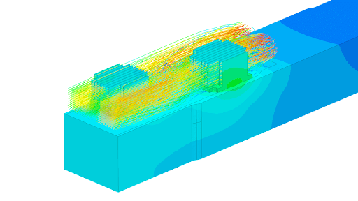 Thermal simulation using heat transfer and CFD to evaluate cooling strategies for high power density electronics.