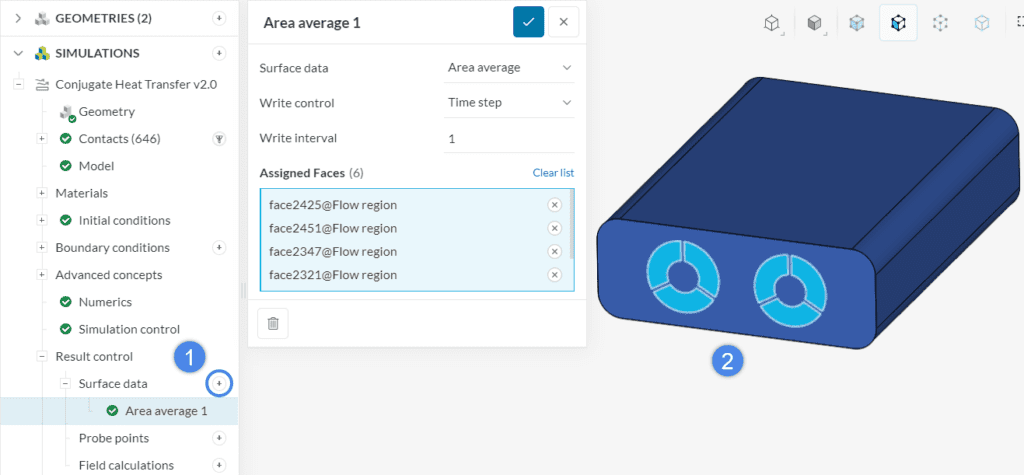 area average result control electronics cooling outlet