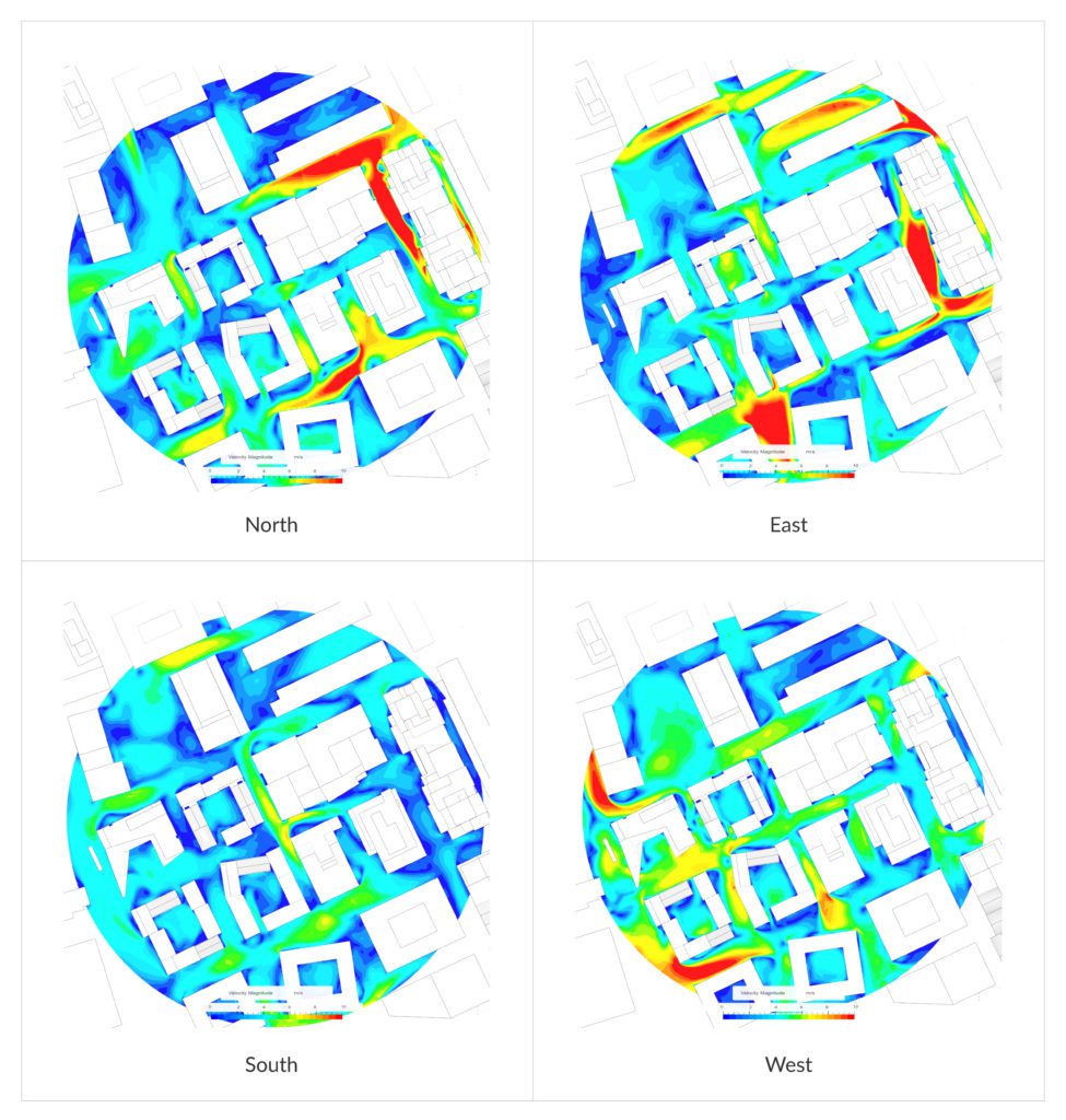  Wind velocities using CFD generated wind speeds