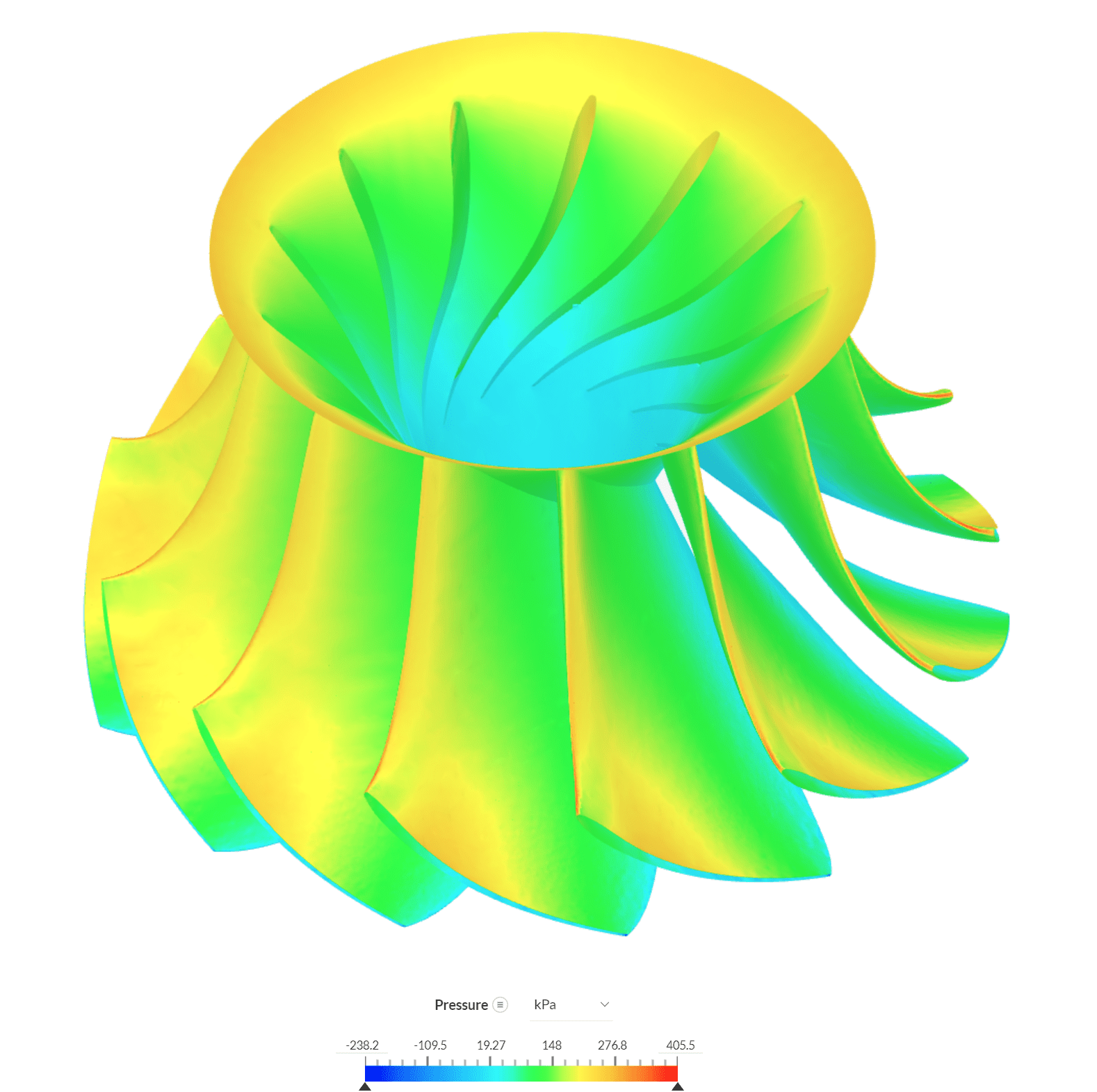 pressure on the runner geometry for Francis turbine validation