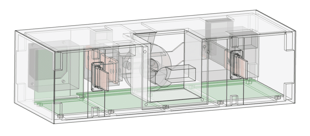 cad visualization of techsat electronics housing unit