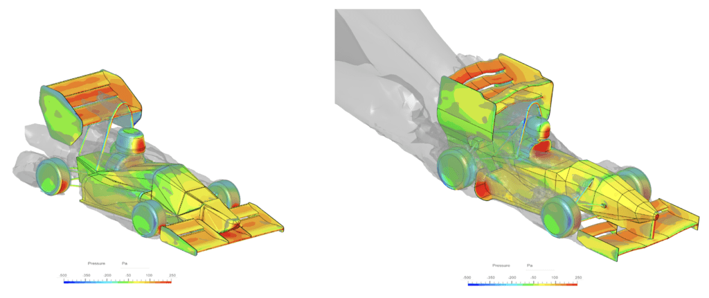 pressure contours on initial design and final design