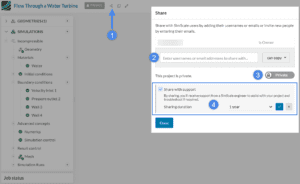 options within the share window workbench