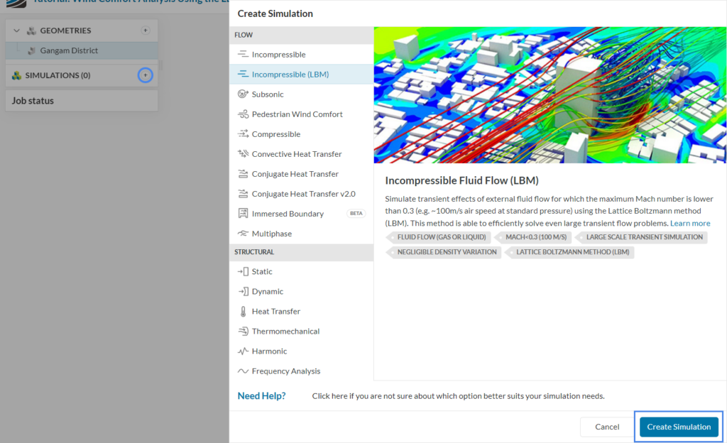creating a new simulation incompressible lbm