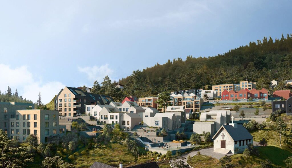 render of net-zero housing units