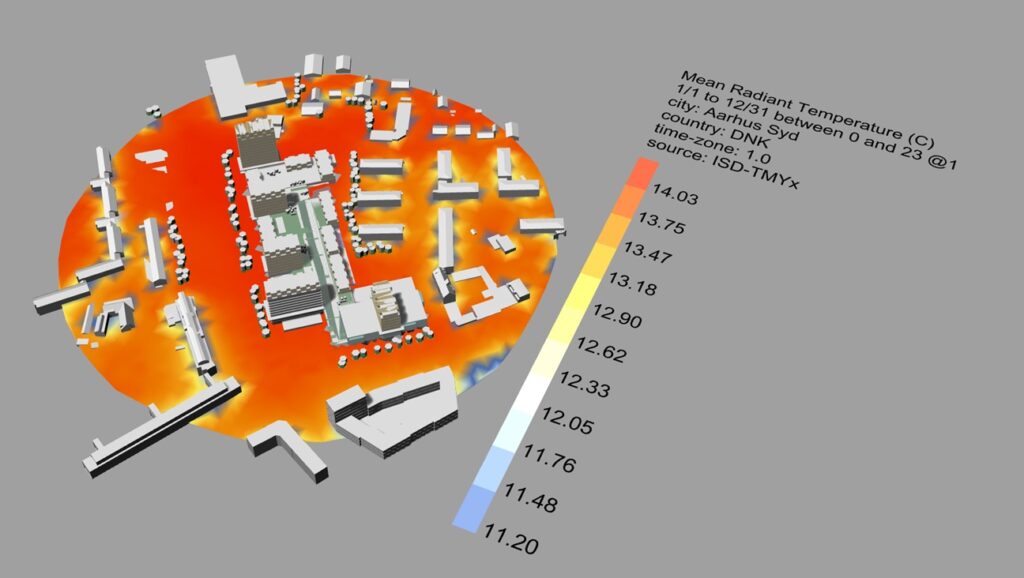 mean radiant temperature calculated in ladybug