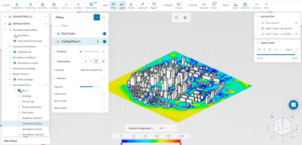 default post-processor view transient results