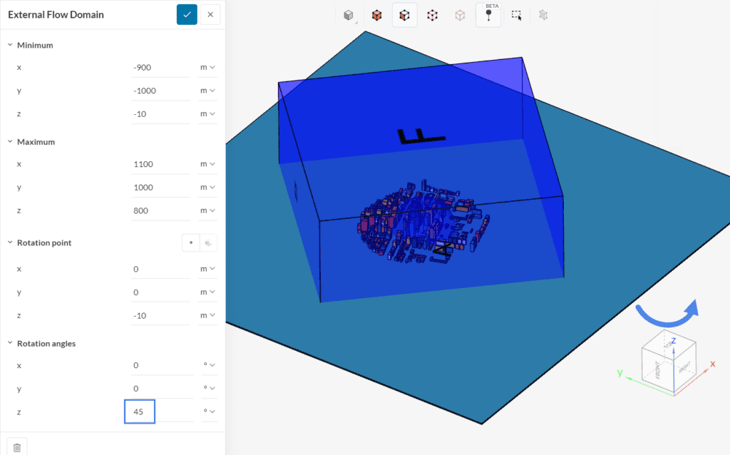 rotating a flow domain in a lbm simulation