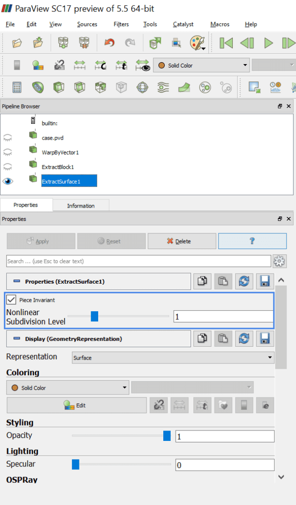 Deformed Shape extract surface