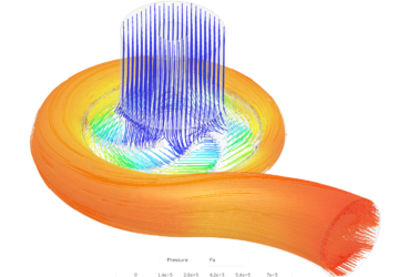Pressure visualization through a centrifugal pump using SimScale simulation