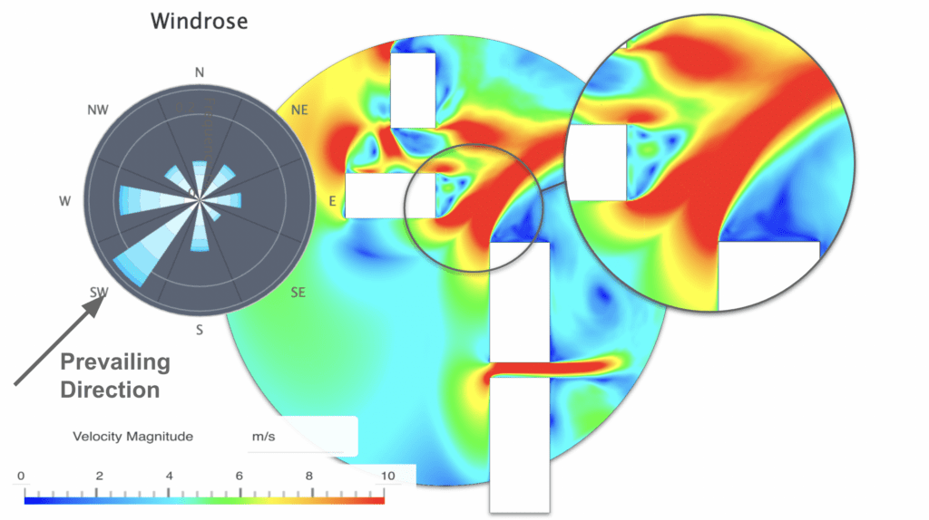 Identification of the channeling effect using the wind speed plots from CFD