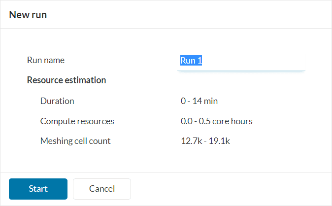 resource estimation dialogue