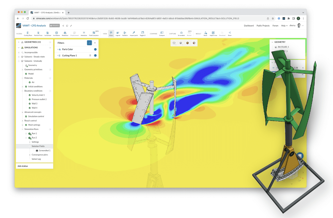 CFD of a rotating turbine
