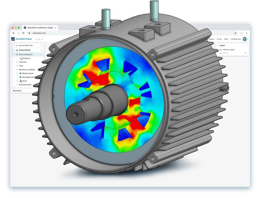 electromagnetics simulation of a motor