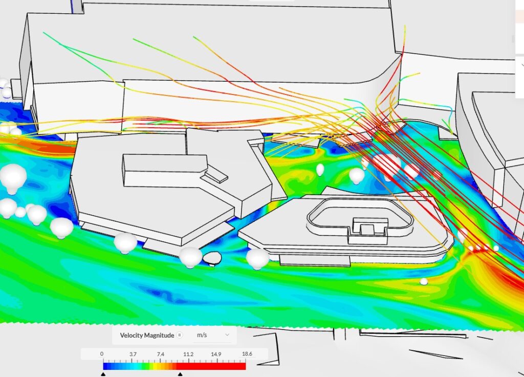 baseline results for afternoon sea breeze on outdoor mall alleyway