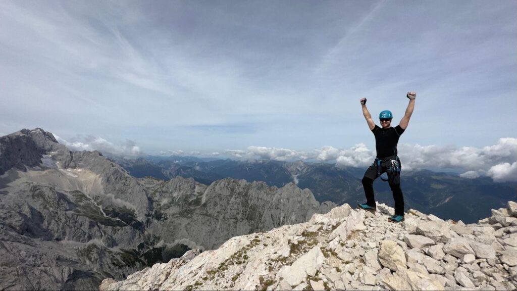steve on top of a mountain