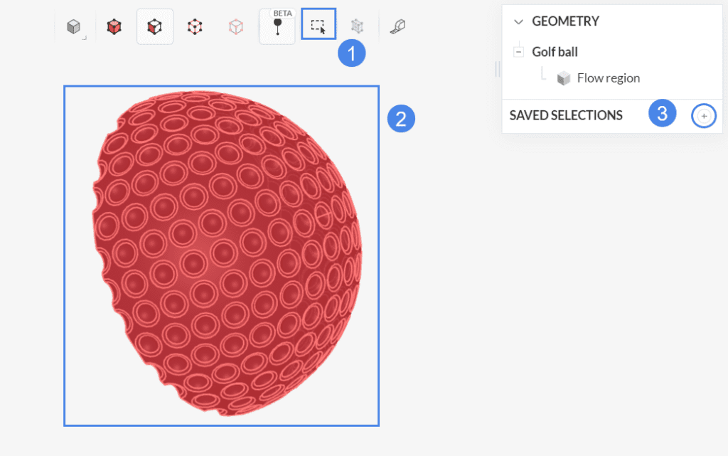 create saved selections for golf ball