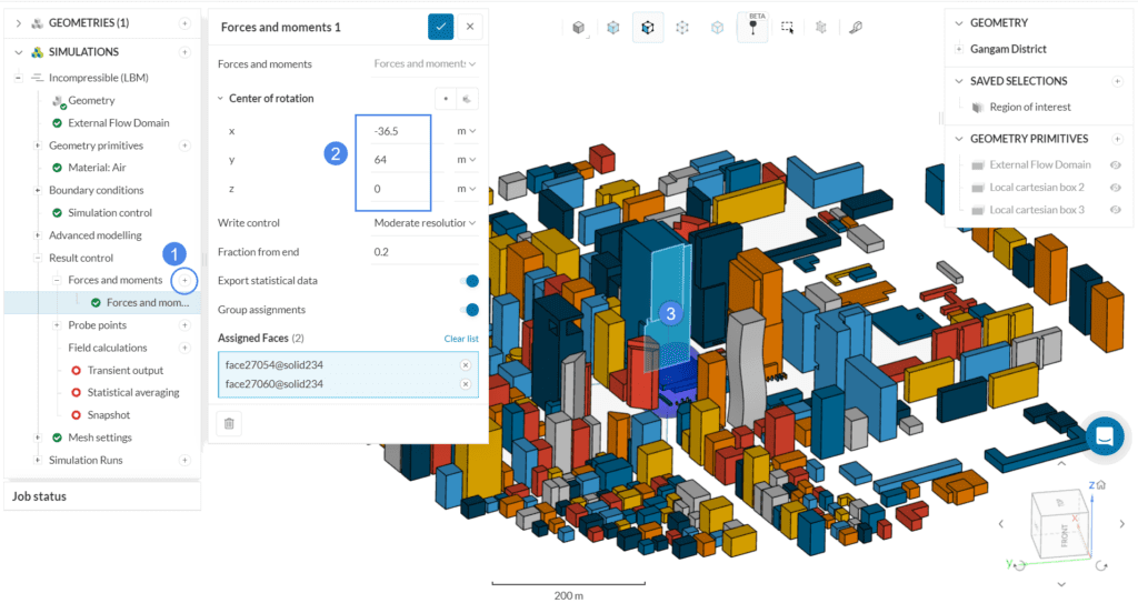 forces and moments result control incompressible lbm