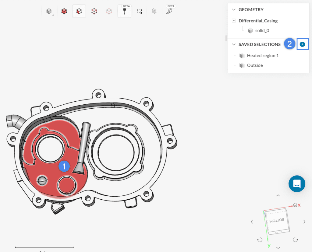creating saved selections differential casing thermal simulation
