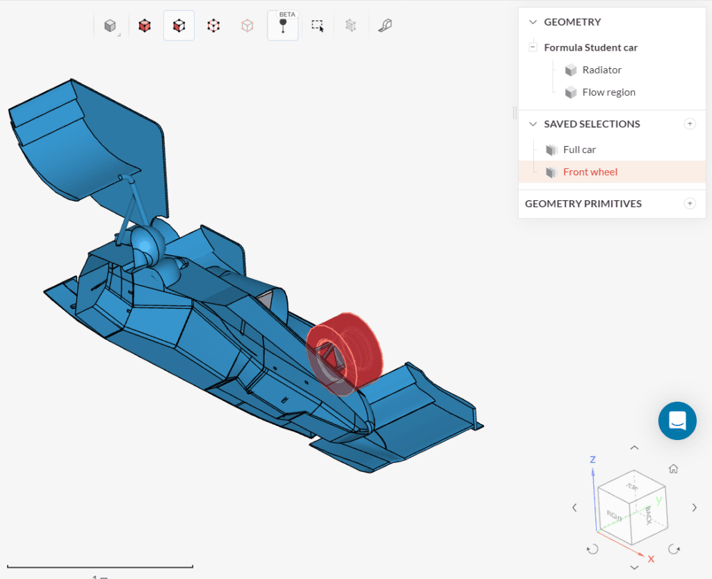 topological entity set of the front wheel faces for assignment 