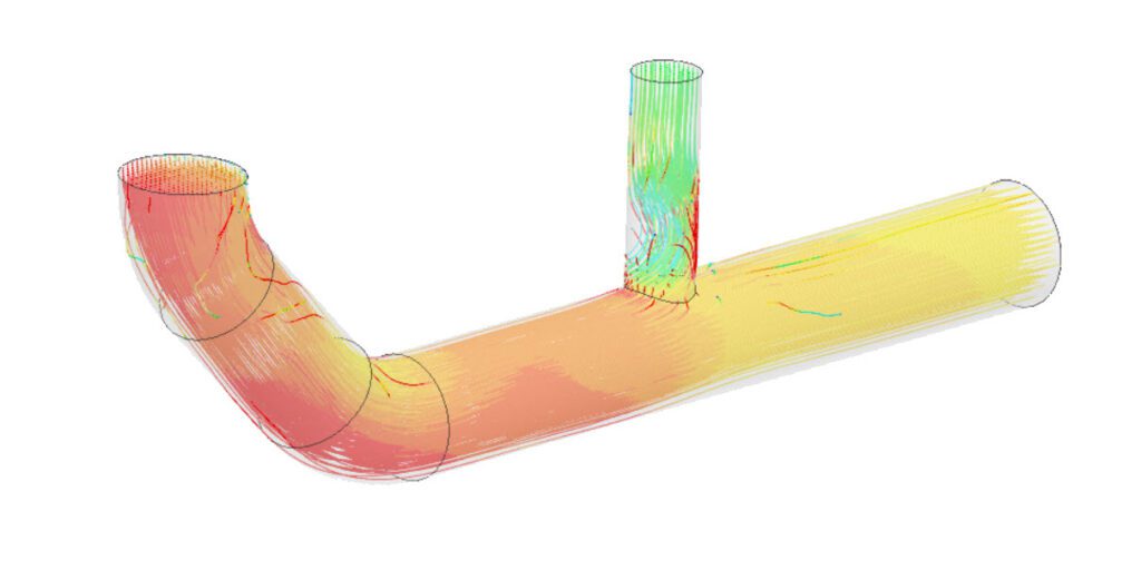 pipe fluid flow streamlines stream tracers post-processor