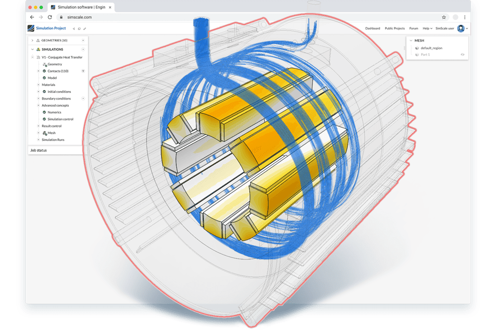 fluid dynamics simulation in a web browser