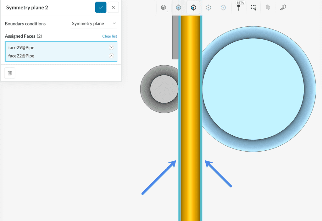 symmetry boundary condition pipe static simulation