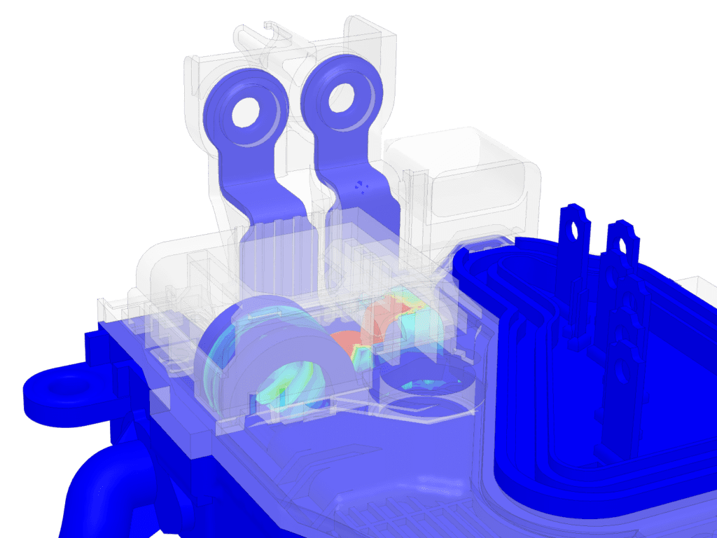 Simulation image in SimScale showing modal-based harmonics