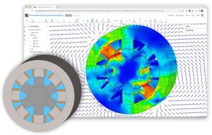 magnetic flux distribution in an electric motor