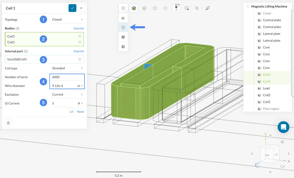 Assign faces for 'Coil 1'