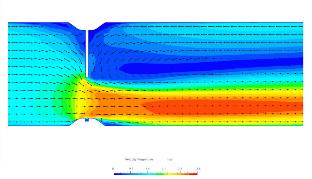 gate valve recirculation zone in SimScale