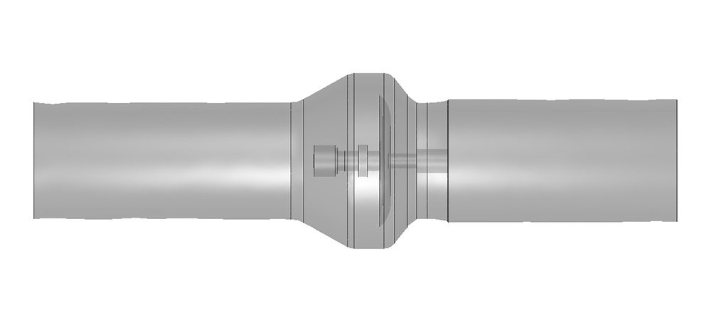 CAD model of check valve cross-section